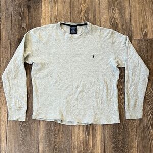 Polo Ralph Lauren Gray Sleepwear Thermal Long Sleeve Shirt Mens Size Medium